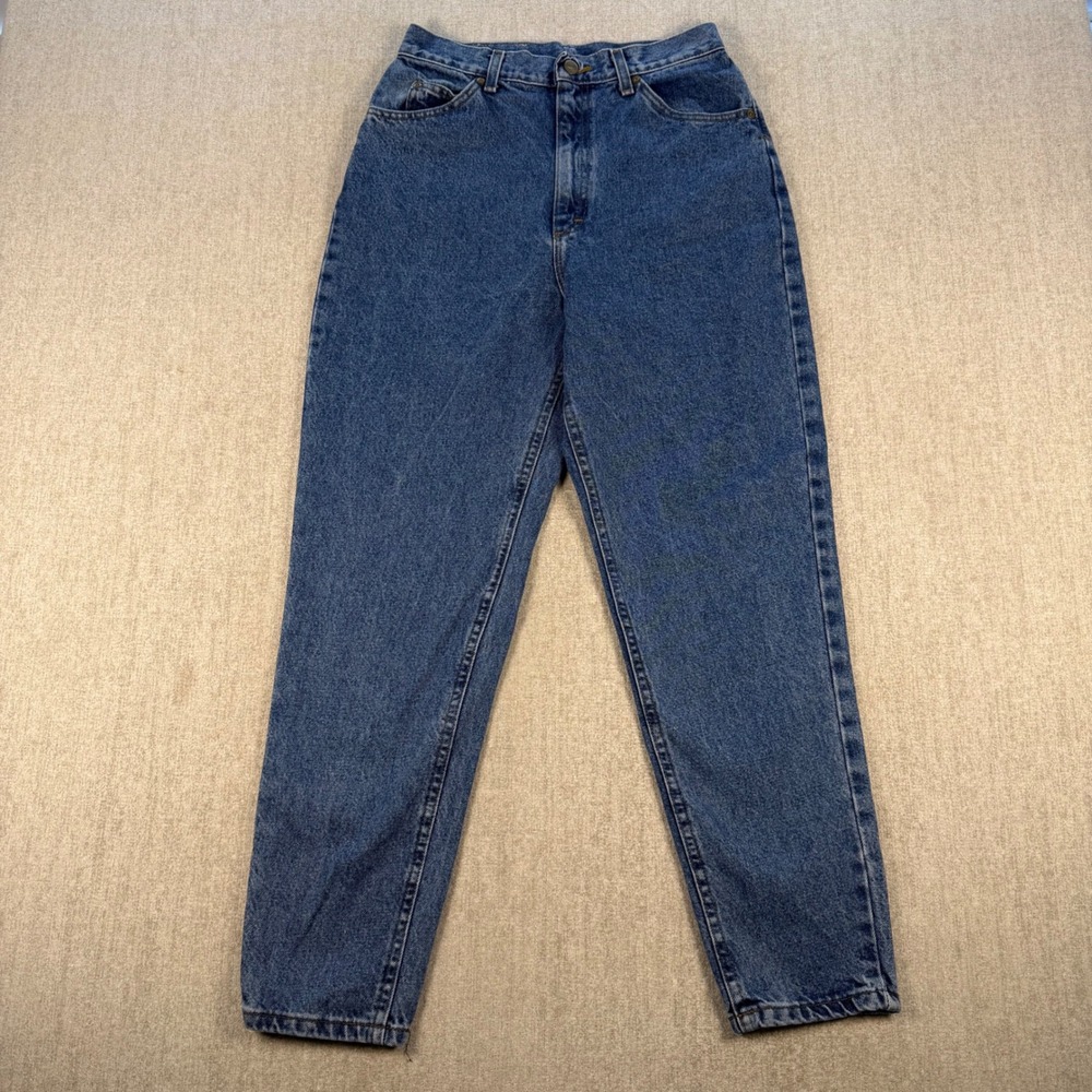 LL Bean Jeans Womens 10 Reg Blue High Rise Tapered Leg Vintage Mom Denim